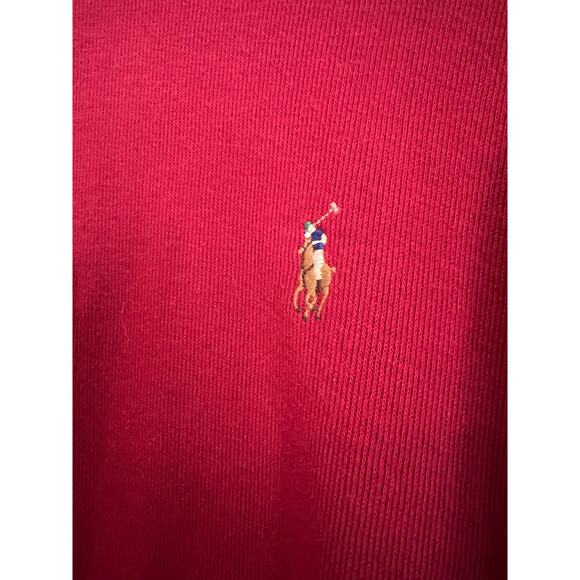 Polo Ralph Lauren Estate Rib 1/4 Zip Pullover Sweater Flesh Pony Red Men's Large - Picture 3 of 6